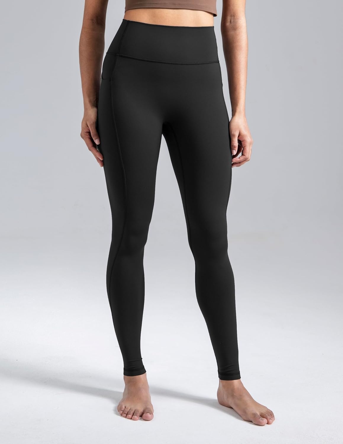 image:imageColorfulkoala Womens Dreamlux HighWaisted No Front Seam Yoga Leggings with PocketsBlack