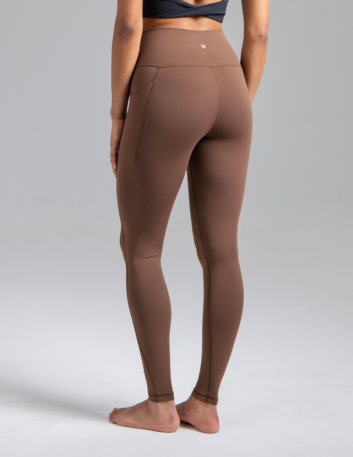 image:imageColorfulkoala Womens Dreamlux HighWaisted No Front Seam Yoga Leggings with PocketsCocoa