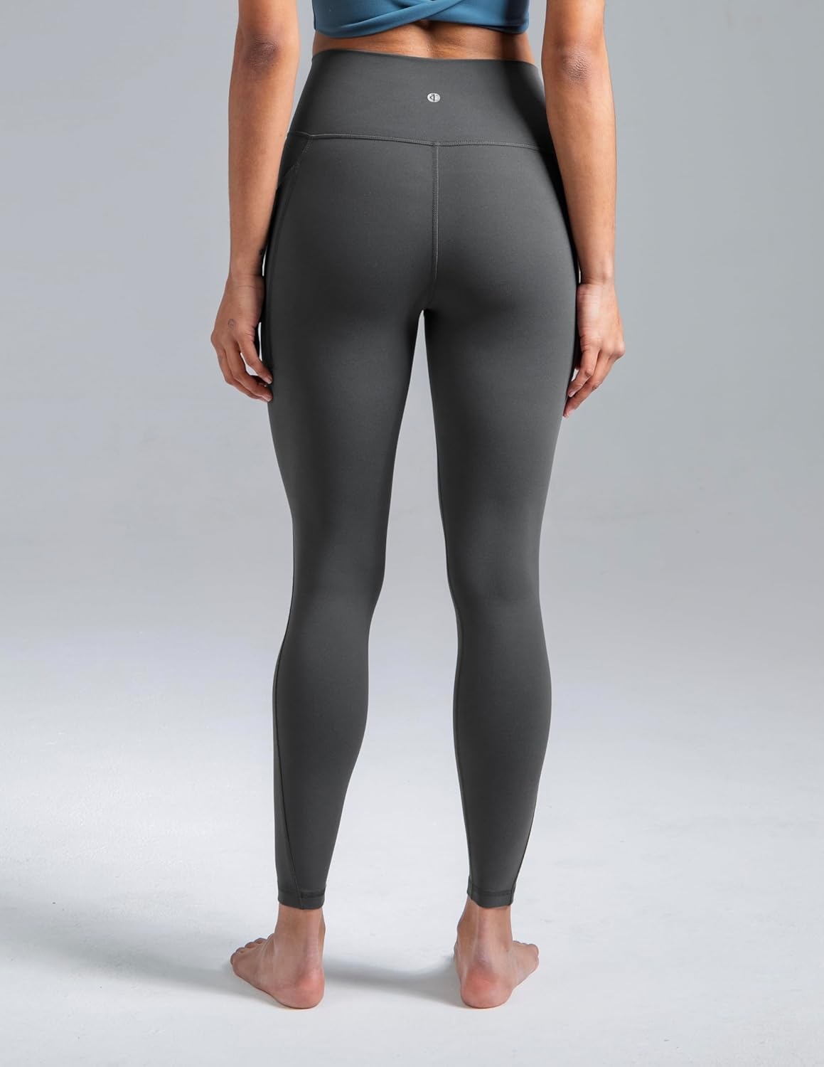 image:imageColorfulkoala Womens Dreamlux HighWaisted No Front Seam Yoga Leggings with PocketsDark Carbon