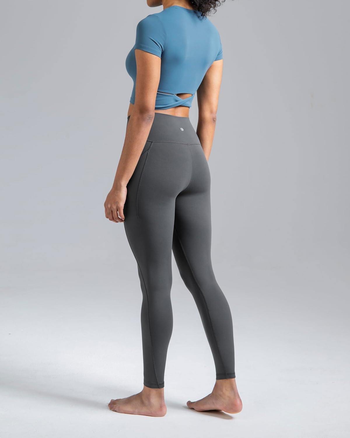 image:imageColorfulkoala Womens Dreamlux HighWaisted No Front Seam Yoga Leggings with PocketsDark Carbon