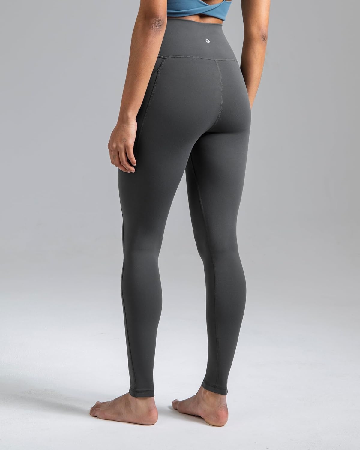 image:imageColorfulkoala Womens Dreamlux HighWaisted No Front Seam Yoga Leggings with PocketsDark Carbon
