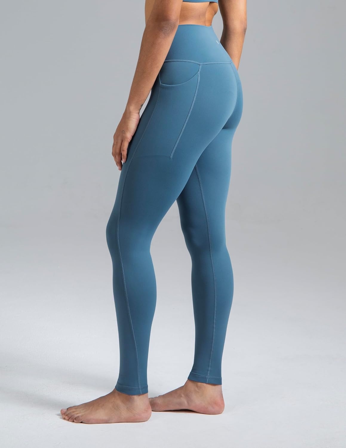 image:imageColorfulkoala Womens Dreamlux HighWaisted No Front Seam Yoga Leggings with PocketsDark Jasper