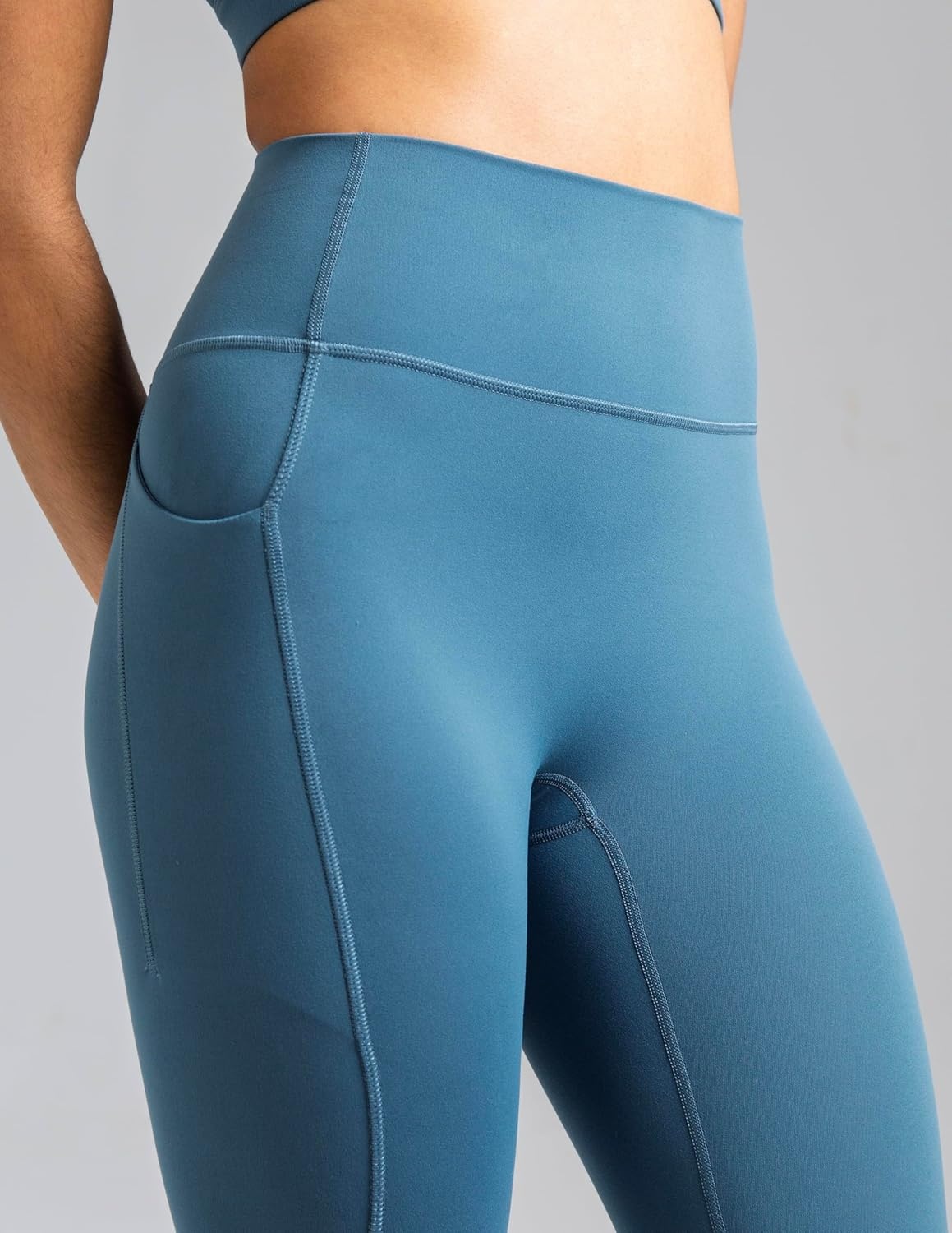 image:imageColorfulkoala Womens Dreamlux HighWaisted No Front Seam Yoga Leggings with PocketsDark Jasper