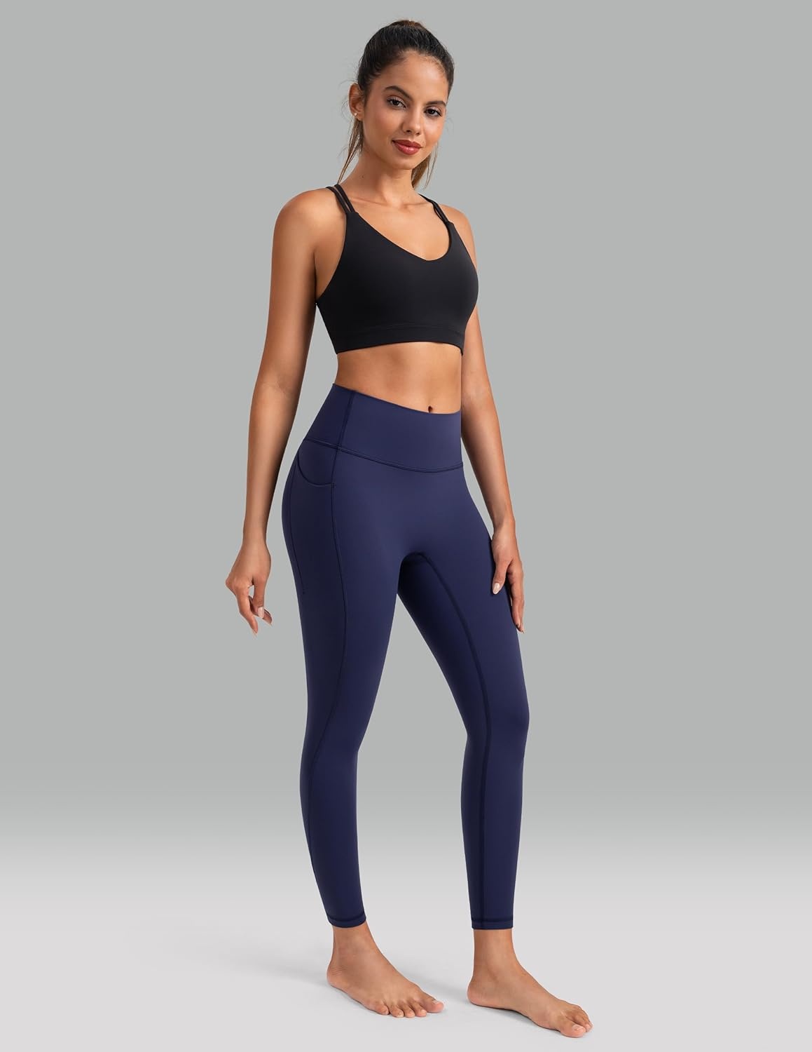 image:imageColorfulkoala Womens Dreamlux HighWaisted No Front Seam Yoga Leggings with PocketsEclipse