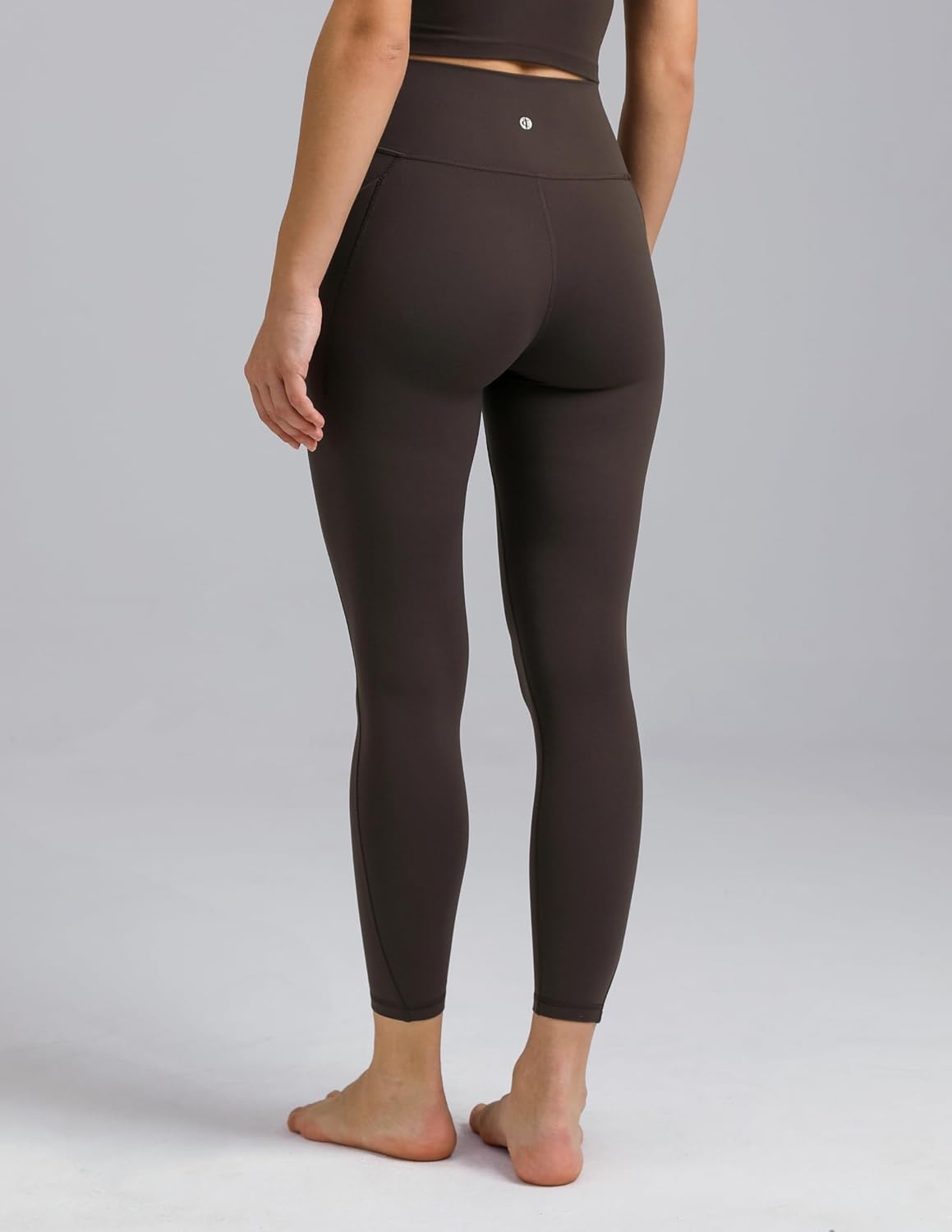 image:imageColorfulkoala Womens Dreamlux HighWaisted No Front Seam Yoga Leggings with PocketsEspresso