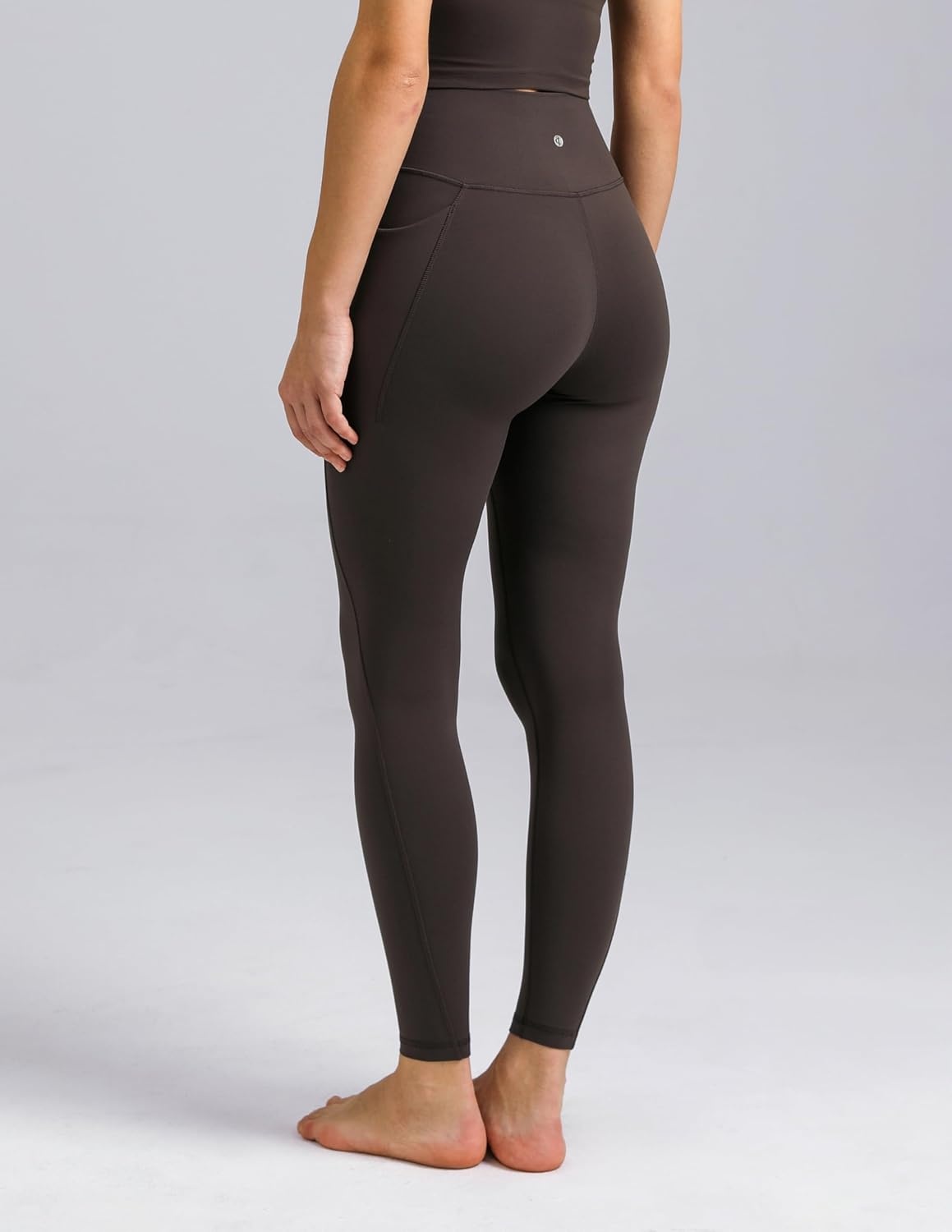 image:imageColorfulkoala Womens Dreamlux HighWaisted No Front Seam Yoga Leggings with PocketsEspresso