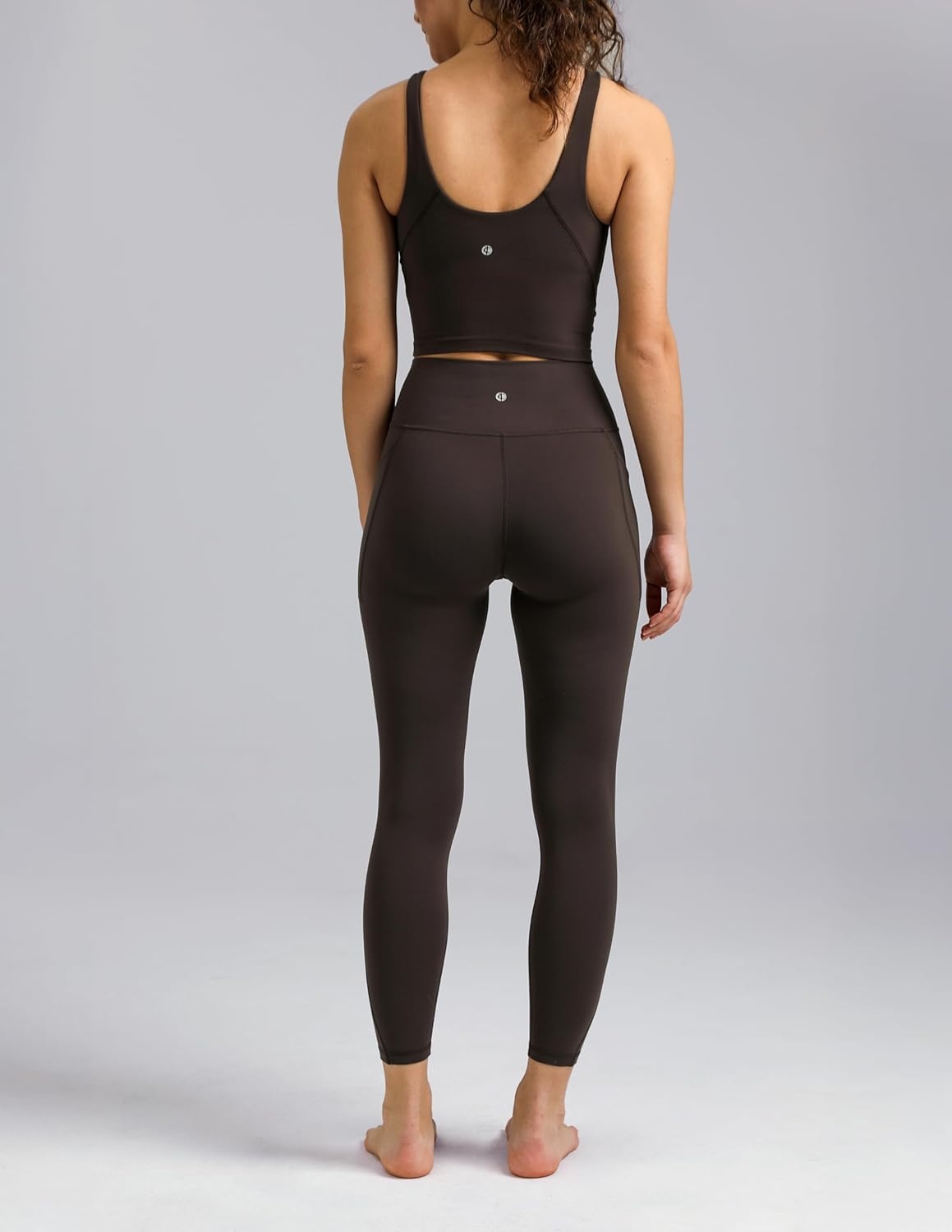 image:imageColorfulkoala Womens Dreamlux HighWaisted No Front Seam Yoga Leggings with PocketsEspresso