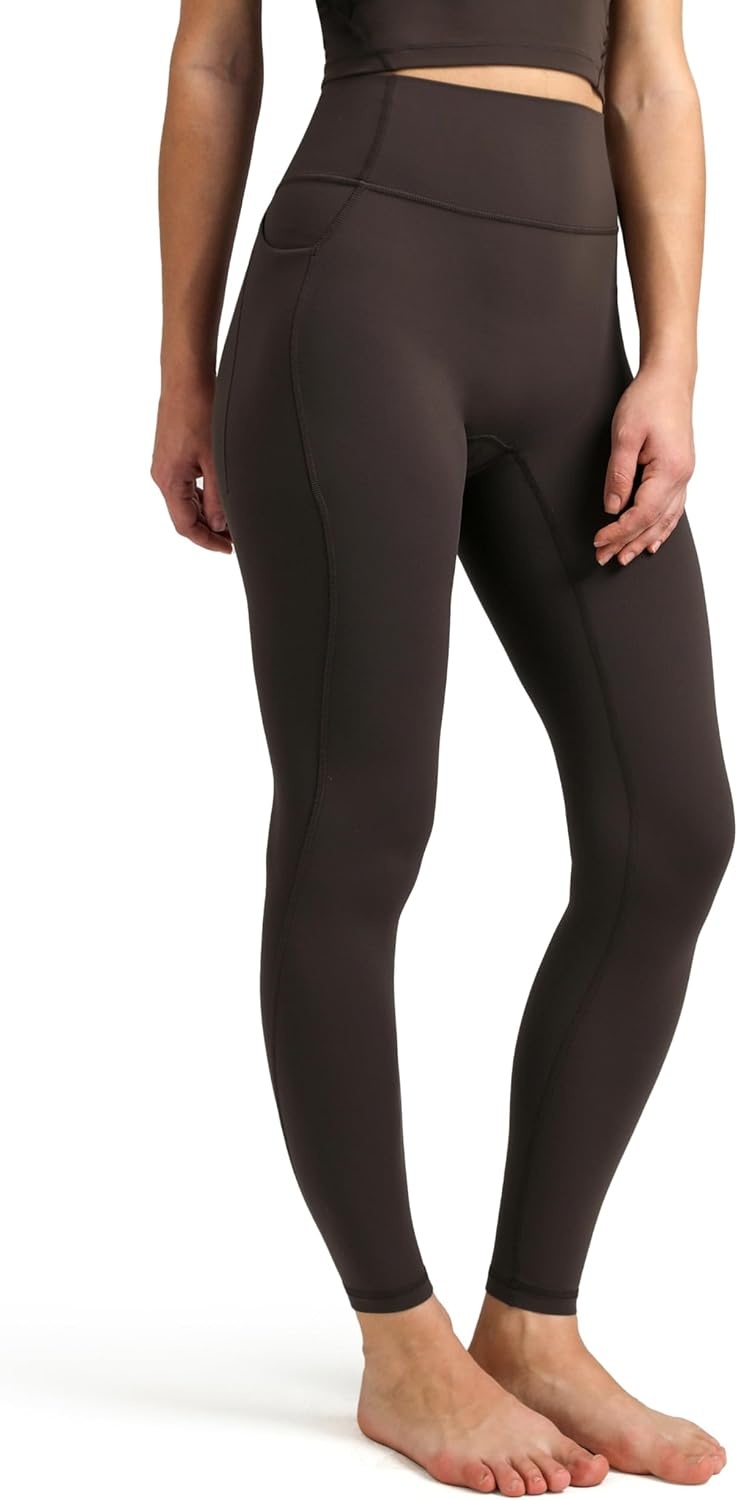 image:imageColorfulkoala Womens Dreamlux HighWaisted No Front Seam Yoga Leggings with PocketsEspresso
