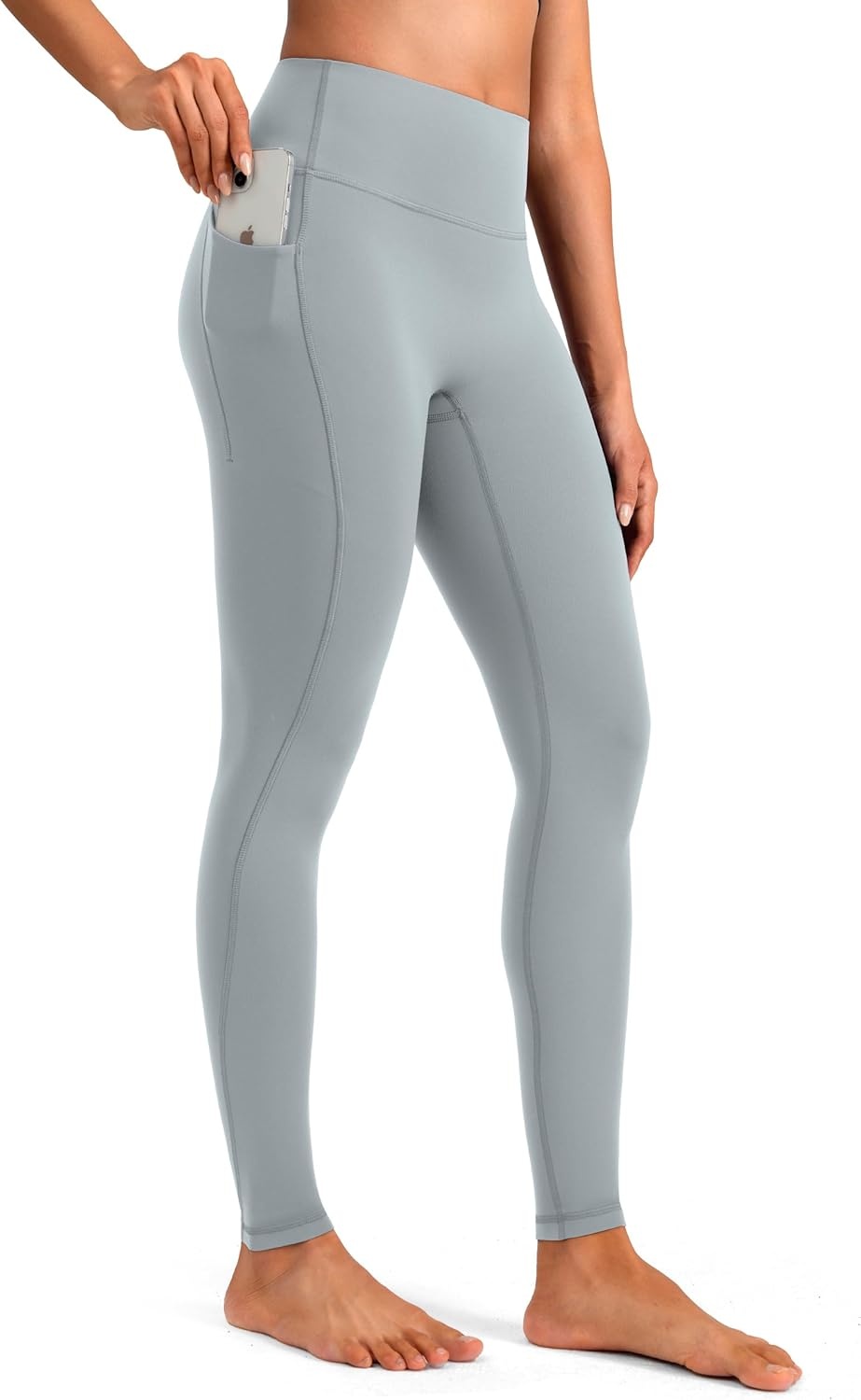 image:imageColorfulkoala Womens Dreamlux HighWaisted No Front Seam Yoga Leggings with PocketsFaded Denim