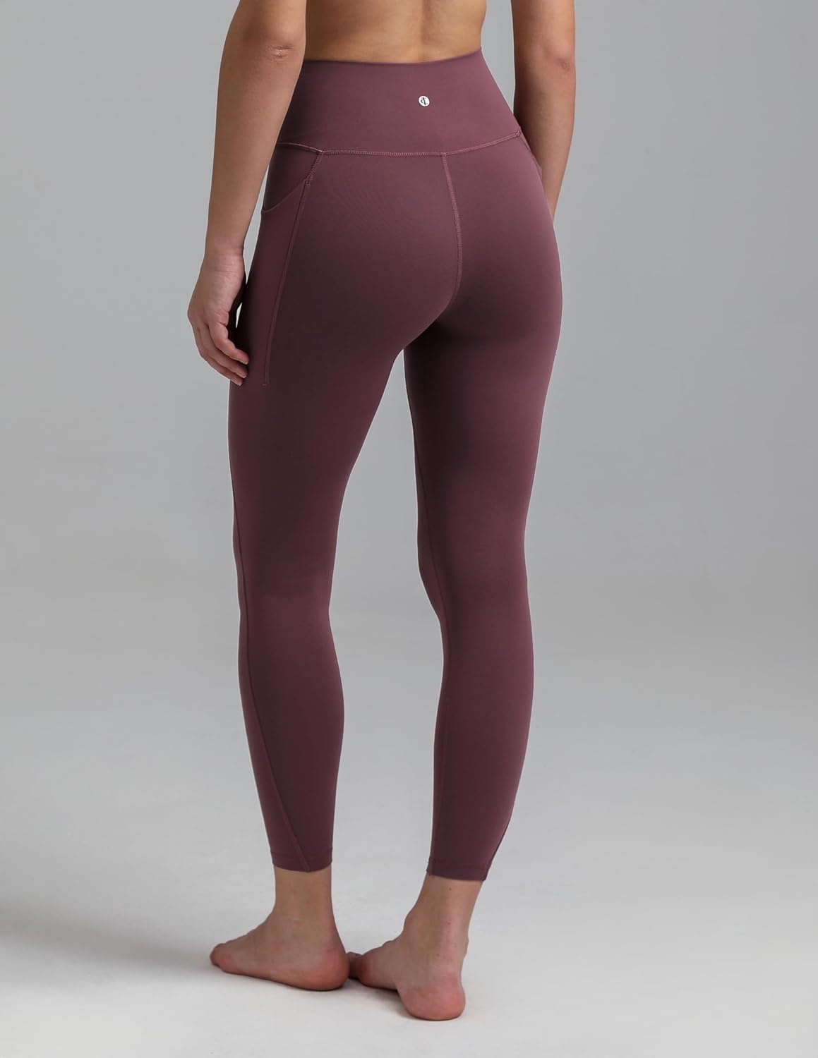 image:imageColorfulkoala Womens Dreamlux HighWaisted No Front Seam Yoga Leggings with PocketsPlum Red