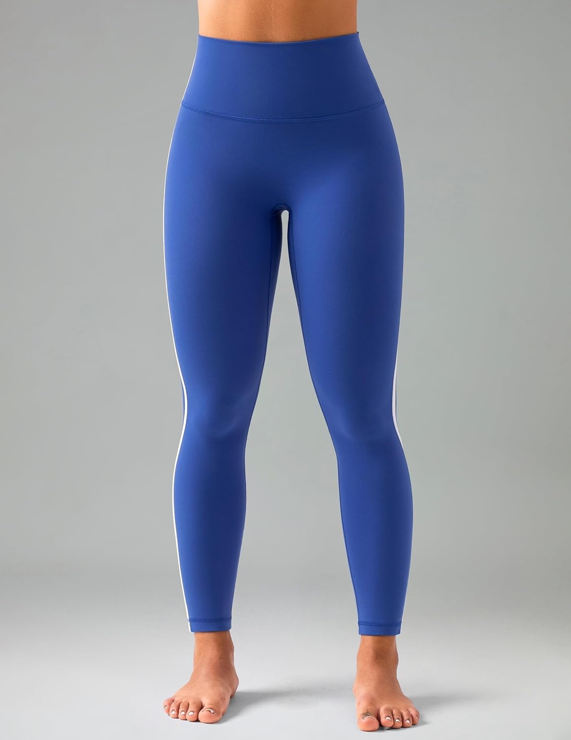 image:imageColorfulkoala Womens Dreamlux No Front Seam High Waist Yoga Leggings with Contrast Trim 25 InseamBaleine Blue