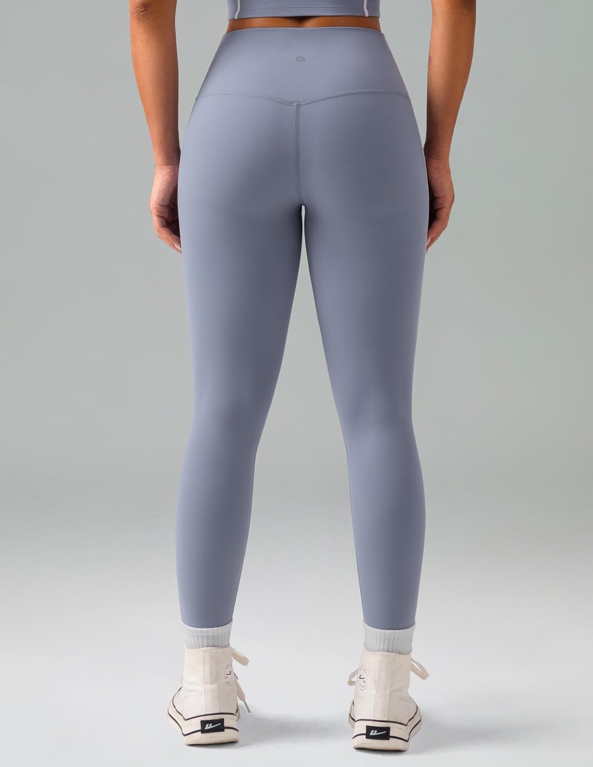 image:imageColorfulkoala Womens Dreamlux No Front Seam High Waist Yoga Leggings with Contrast Trim 25 InseamChambray