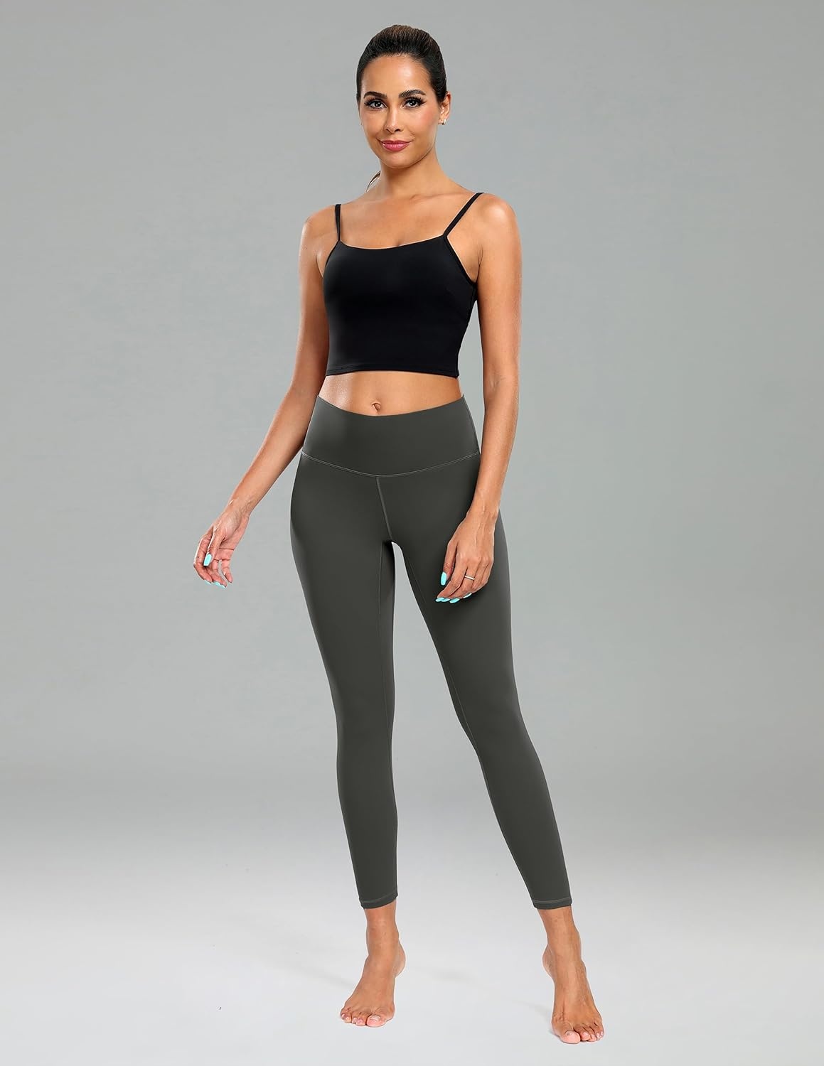 image:imageColorfulkoala Womens High Waisted Tummy Control Workout Leggings 78 Length Ultra Soft Yoga Pants 25Charcoal Grey