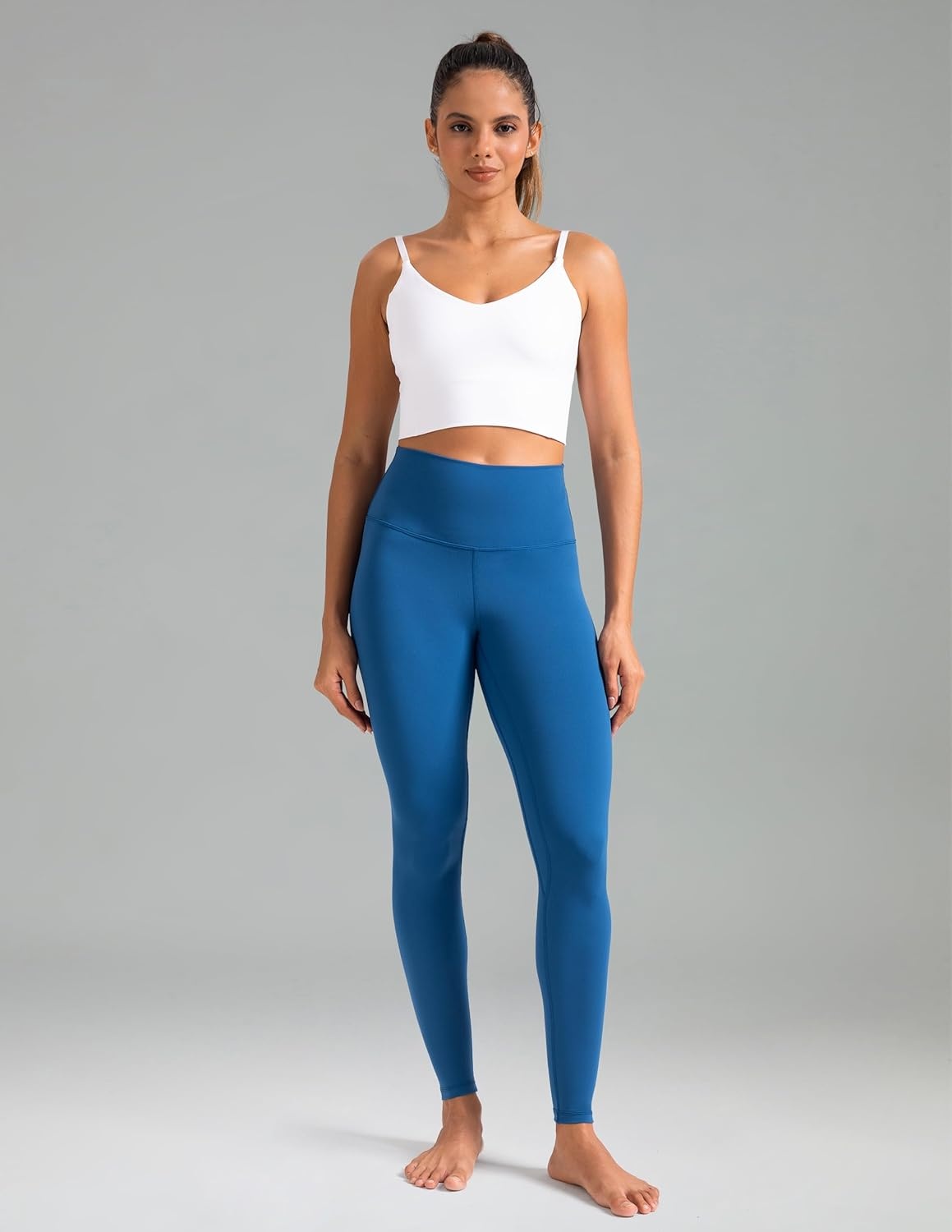 image:imageColorfulkoala Womens High Waisted Tummy Control Workout Leggings 78 Length Ultra Soft Yoga Pants 25Classic Blue