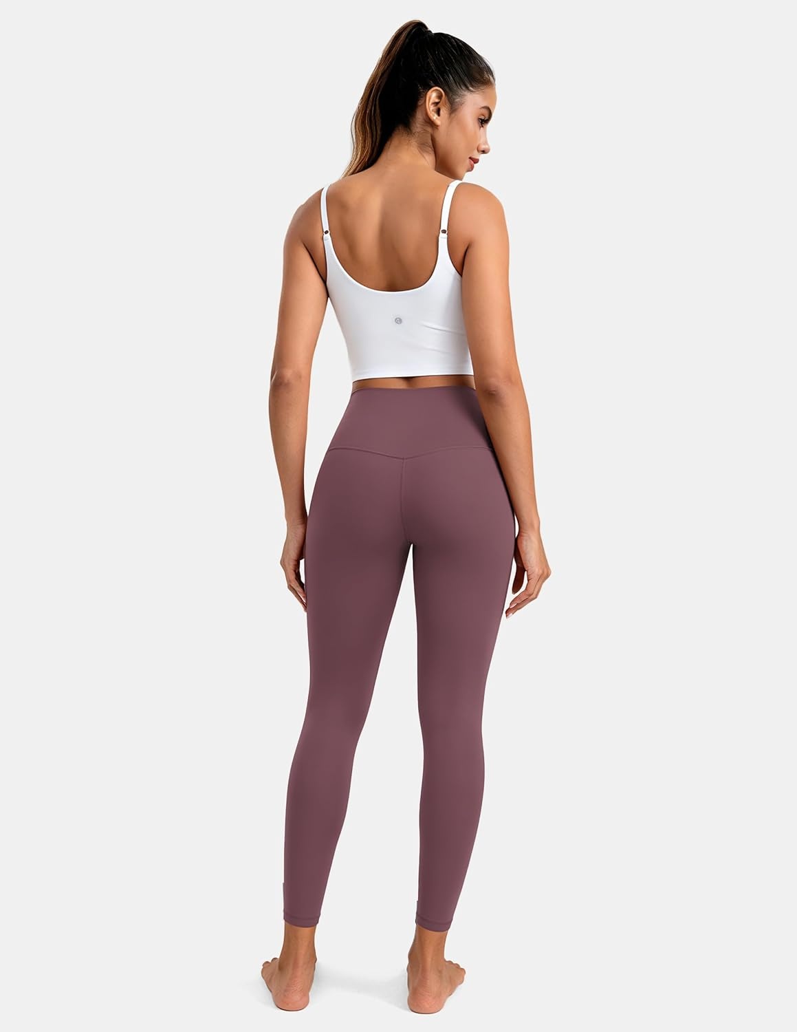 image:imageColorfulkoala Womens High Waisted Tummy Control Workout Leggings 78 Length Ultra Soft Yoga Pants 25Dusty Red