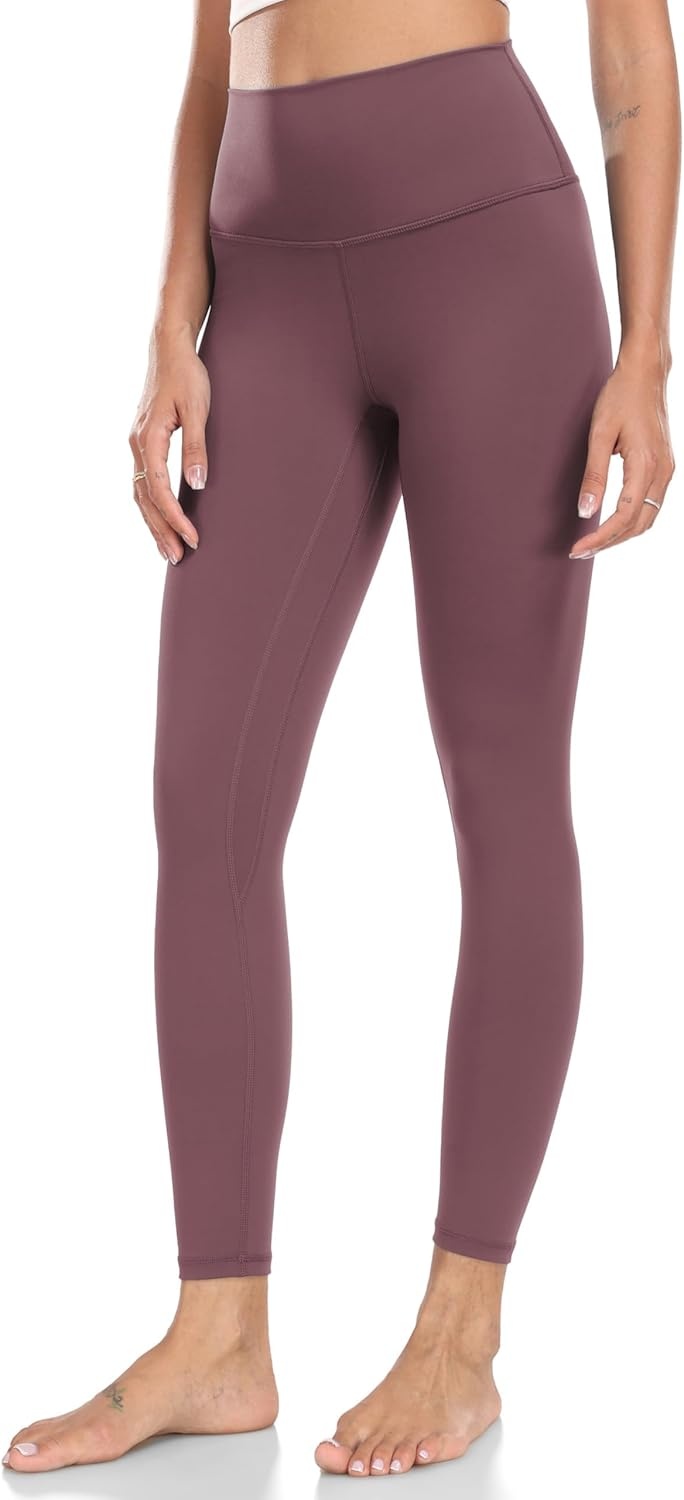 image:imageColorfulkoala Womens High Waisted Tummy Control Workout Leggings 78 Length Ultra Soft Yoga Pants 25Dusty Red