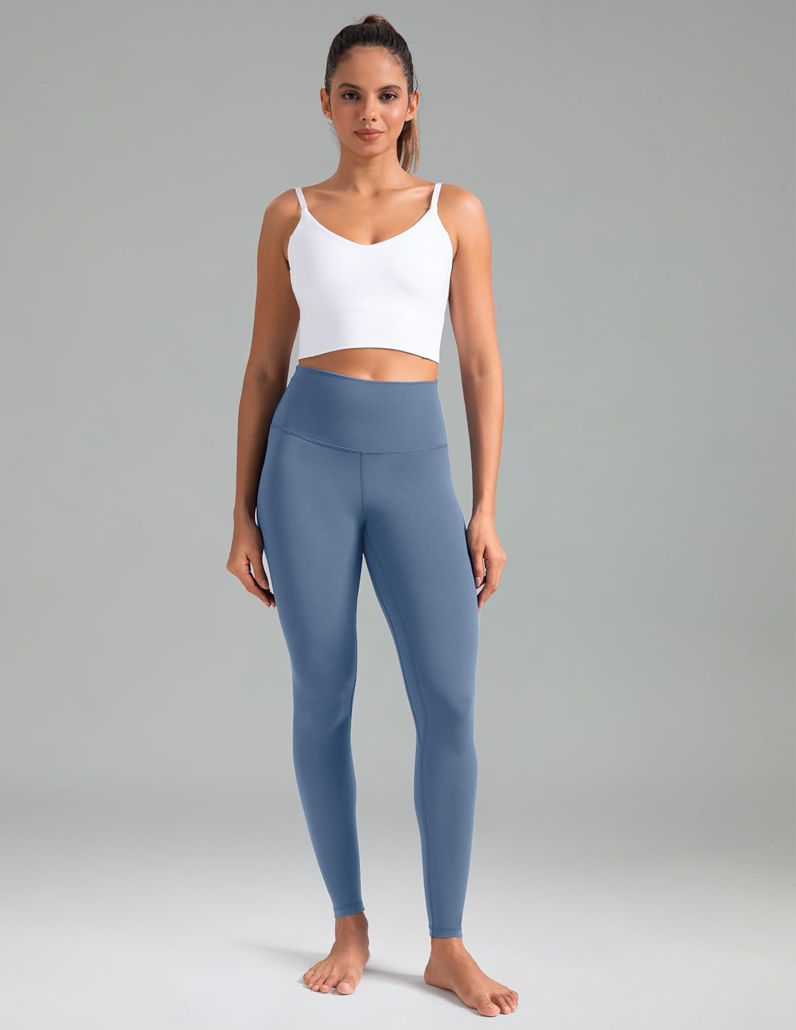 image:imageColorfulkoala Womens High Waisted Tummy Control Workout Leggings 78 Length Ultra Soft Yoga Pants 25Steel Blue
