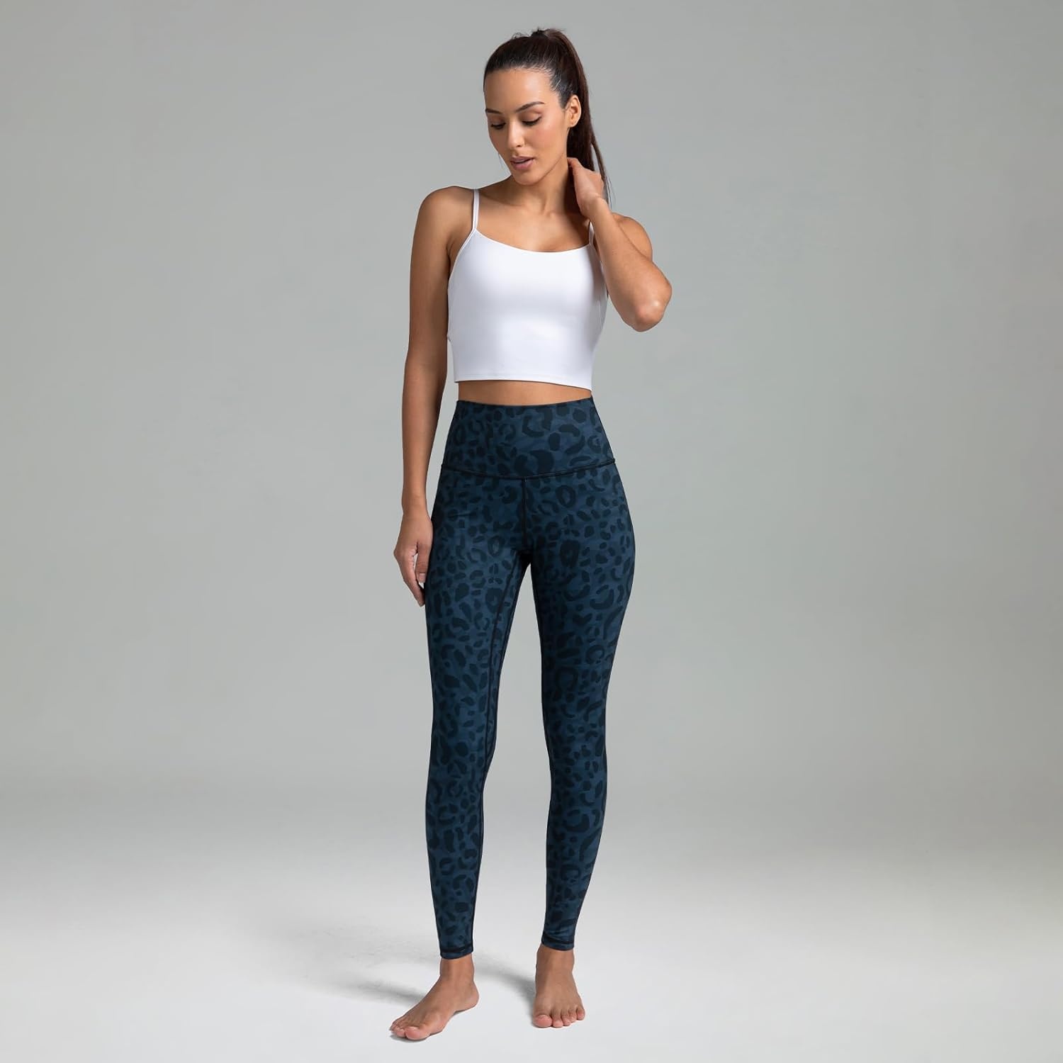 image:imageColorfulkoala Womens High Waisted Tummy Control Workout Leggings Full Length Ultra Soft Yoga Pants 28Blue Leopard