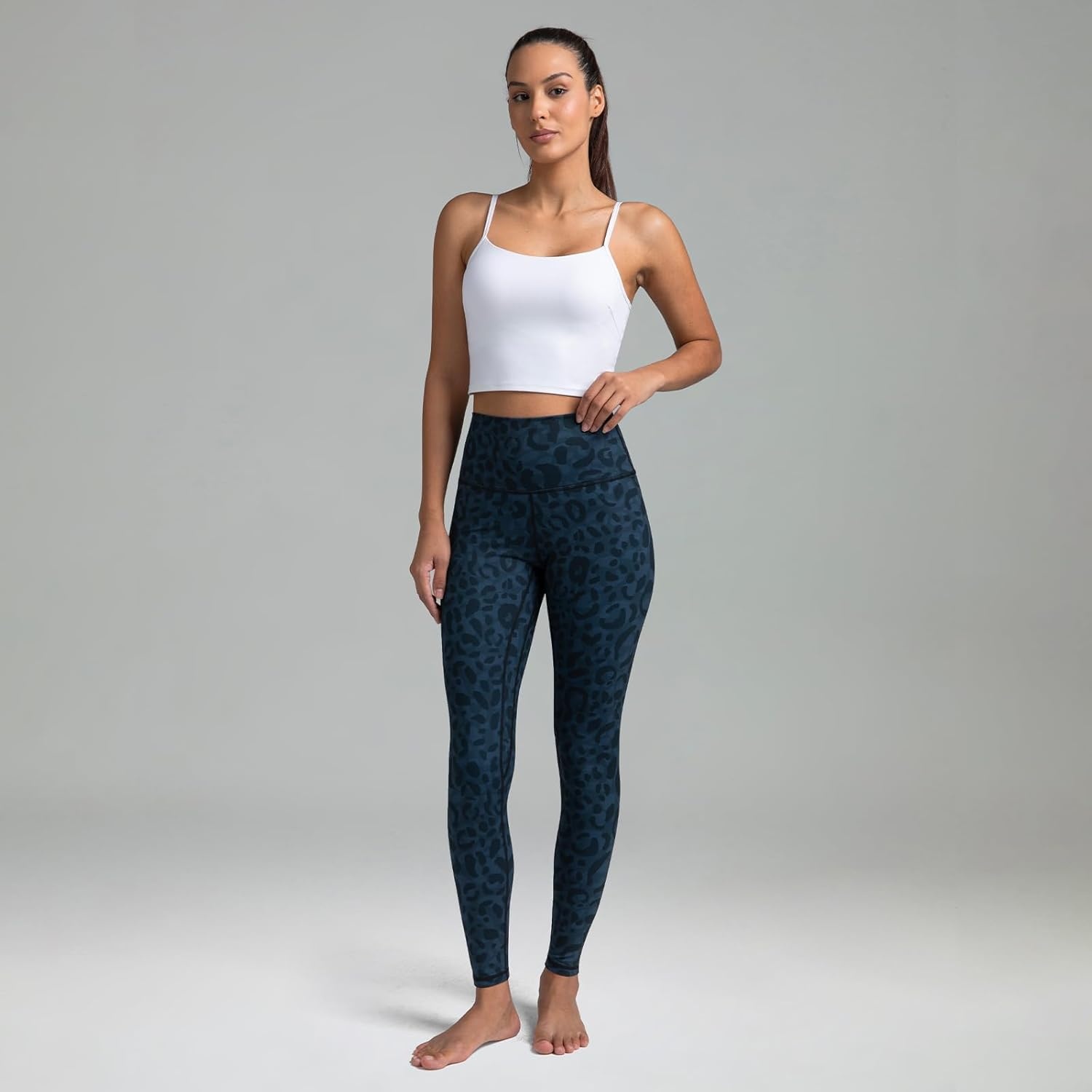 image:imageColorfulkoala Womens High Waisted Tummy Control Workout Leggings Full Length Ultra Soft Yoga Pants 28Blue Leopard