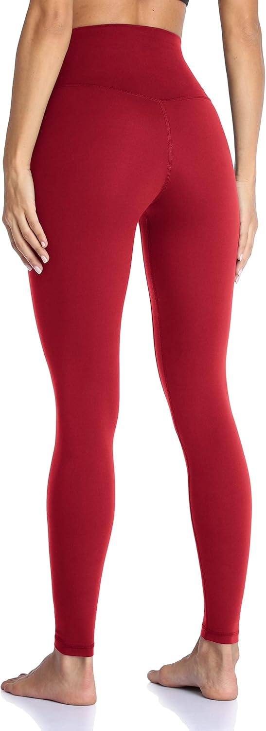 image:imageColorfulkoala Womens High Waisted Tummy Control Workout Leggings Full Length Ultra Soft Yoga Pants 28Rose Red