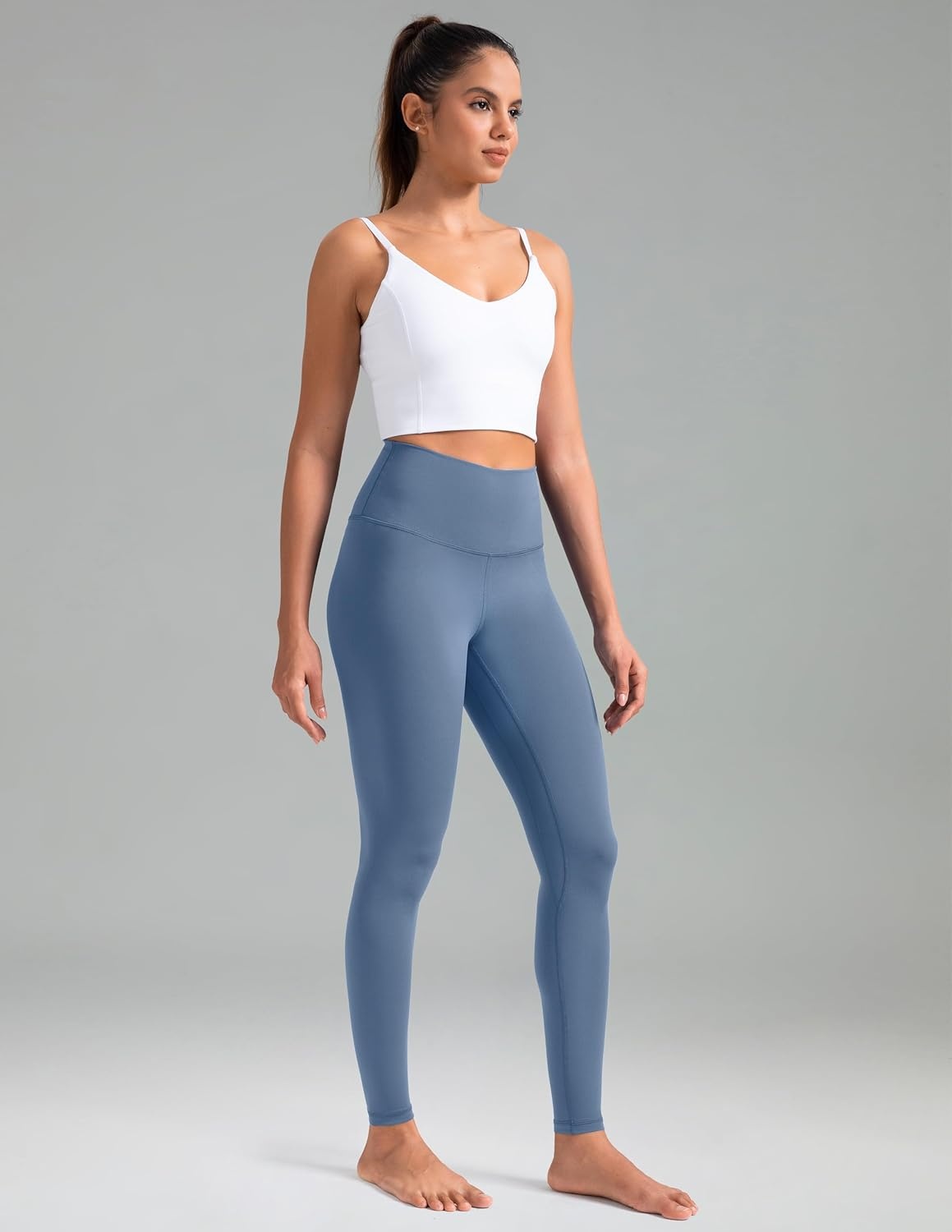 image:imageColorfulkoala Womens High Waisted Tummy Control Workout Leggings Full Length Ultra Soft Yoga Pants 28Steel Blue