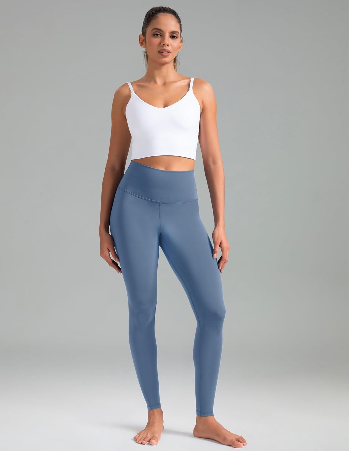 image:imageColorfulkoala Womens High Waisted Tummy Control Workout Leggings Full Length Ultra Soft Yoga Pants 28Steel Blue