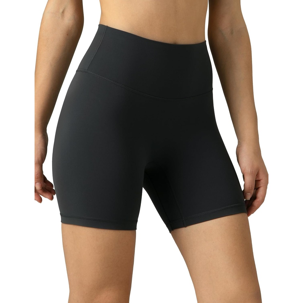 image:imageColorfulkoala Dreamlux No Front Seam High Waist Biker Shorts for Women 6 Inseam Workout Yoga ShortsDark Carbon