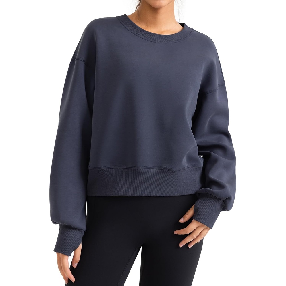 image:imageColorfulkoala Velvra Modal Fleece Lined Pullover Womens Soft amp Warm Lounge Sweatshirt Stylish Winter TopsBlue Ink