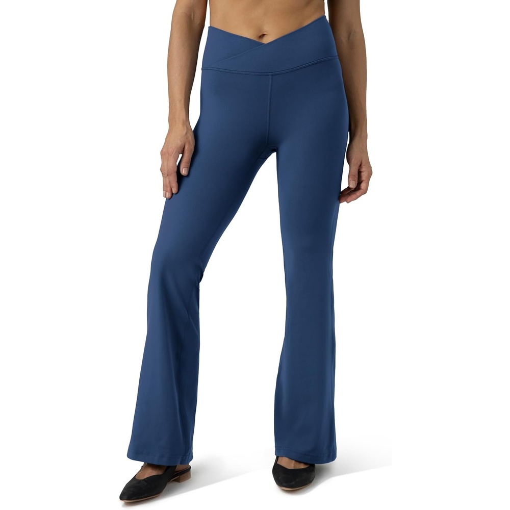 image:imageColorfulkoala Womens Dreamlux Crossover Flare Leggings High Waisted Tummy Control Wide Leg Yoga Pants 295 315 InseamTitan