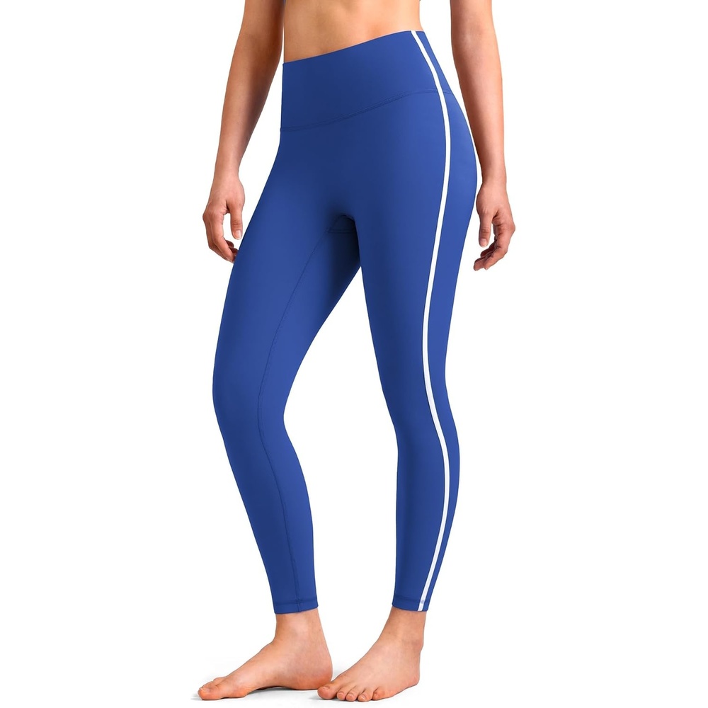image:imageColorfulkoala Womens Dreamlux No Front Seam High Waist Yoga Leggings with Contrast Trim 25 InseamBaleine Blue