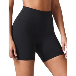 image:imageColorfulkoala Dreamlux No Front Seam High Waist Biker Shorts for Women 6 Inseam Workout Yoga ShortsBlack