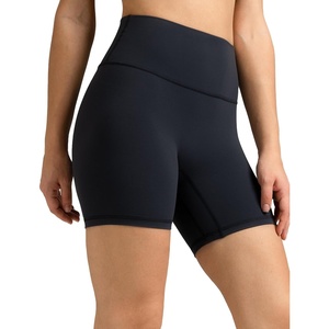 image:imageColorfulkoala Dreamlux No Front Seam High Waist Biker Shorts for Women 6 Inseam Workout Yoga ShortsBlue Ink
