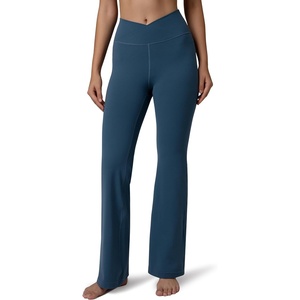image:imageColorfulkoala Womens Dreamlux Crossover Flare Leggings High Waisted Tummy Control Wide Leg Yoga Pants 295  315 InseamDark Jasper