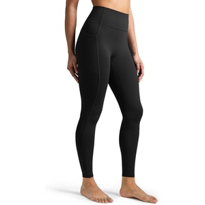 image:imageColorfulkoala Womens Dreamlux HighWaisted No Front Seam Yoga Leggings with PocketsBlack