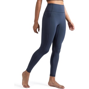 image:imageColorfulkoala Womens Dreamlux HighWaisted No Front Seam Yoga Leggings with PocketsBlue Ink