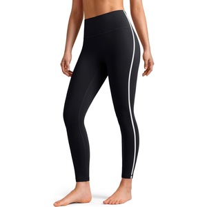 image:imageColorfulkoala Womens Dreamlux No Front Seam High Waist Yoga Leggings with Contrast Trim 25 InseamBlack