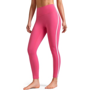 image:imageColorfulkoala Womens Dreamlux No Front Seam High Waist Yoga Leggings with Contrast Trim 25 InseamHot Pink