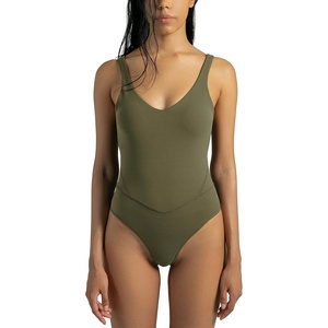 image:imageColorfulkoala Womens Dreamlux VNeck Bodysuits Sleeveless Tank TopsOlive
