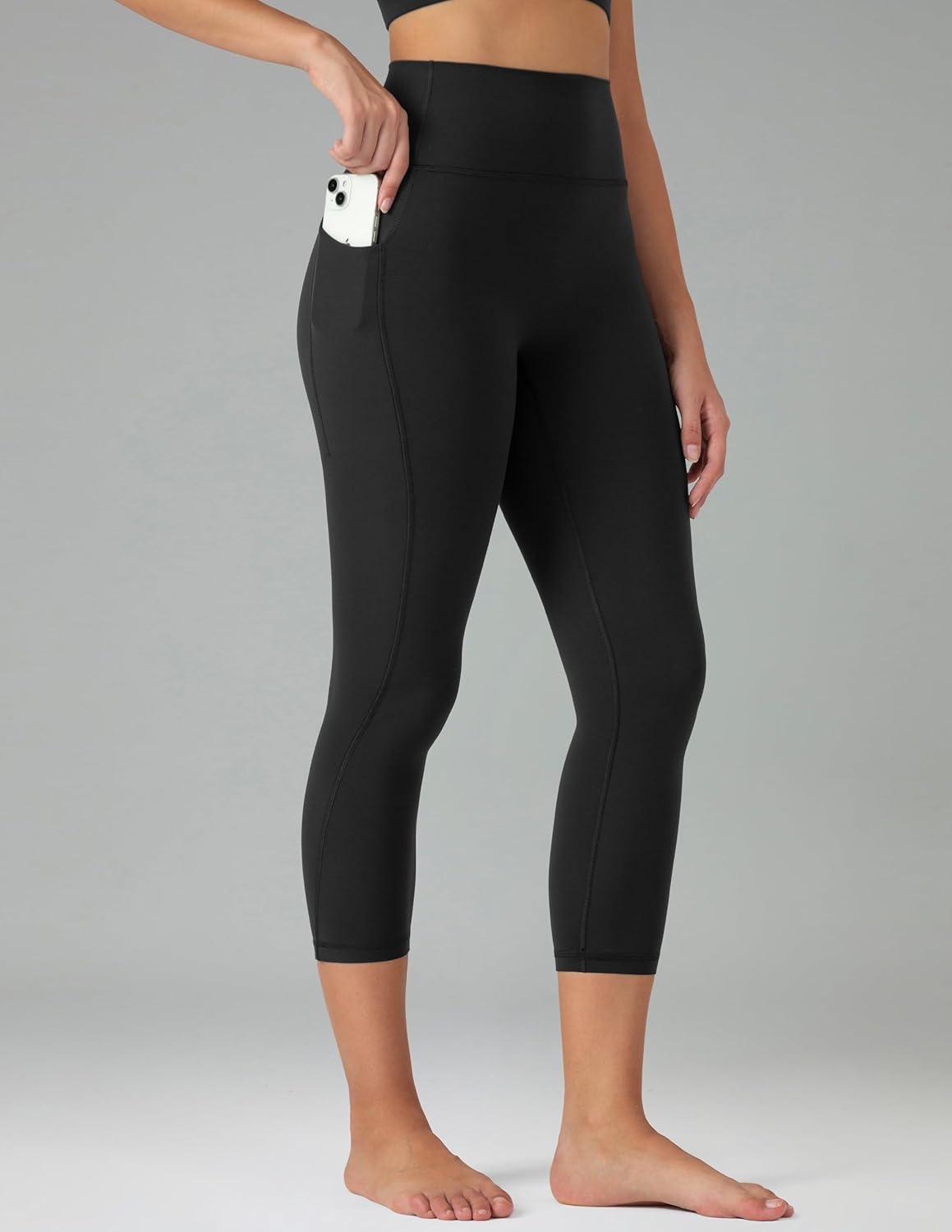 image:imageColorfulkoala Dreamlux No Front Seam Capri Leggings with Pockets for Women High Waisted 21 Buttery Soft Yoga PantsAblack