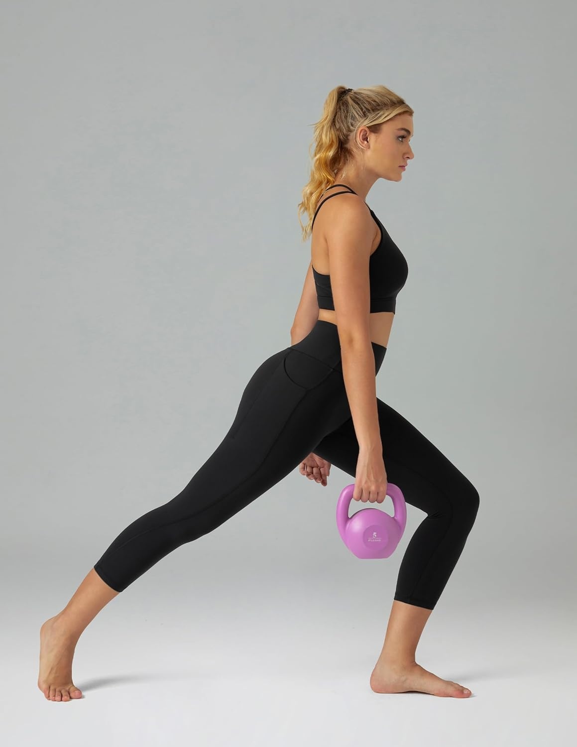 image:imageColorfulkoala Dreamlux No Front Seam Capri Leggings with Pockets for Women High Waisted 21 Buttery Soft Yoga PantsAblack