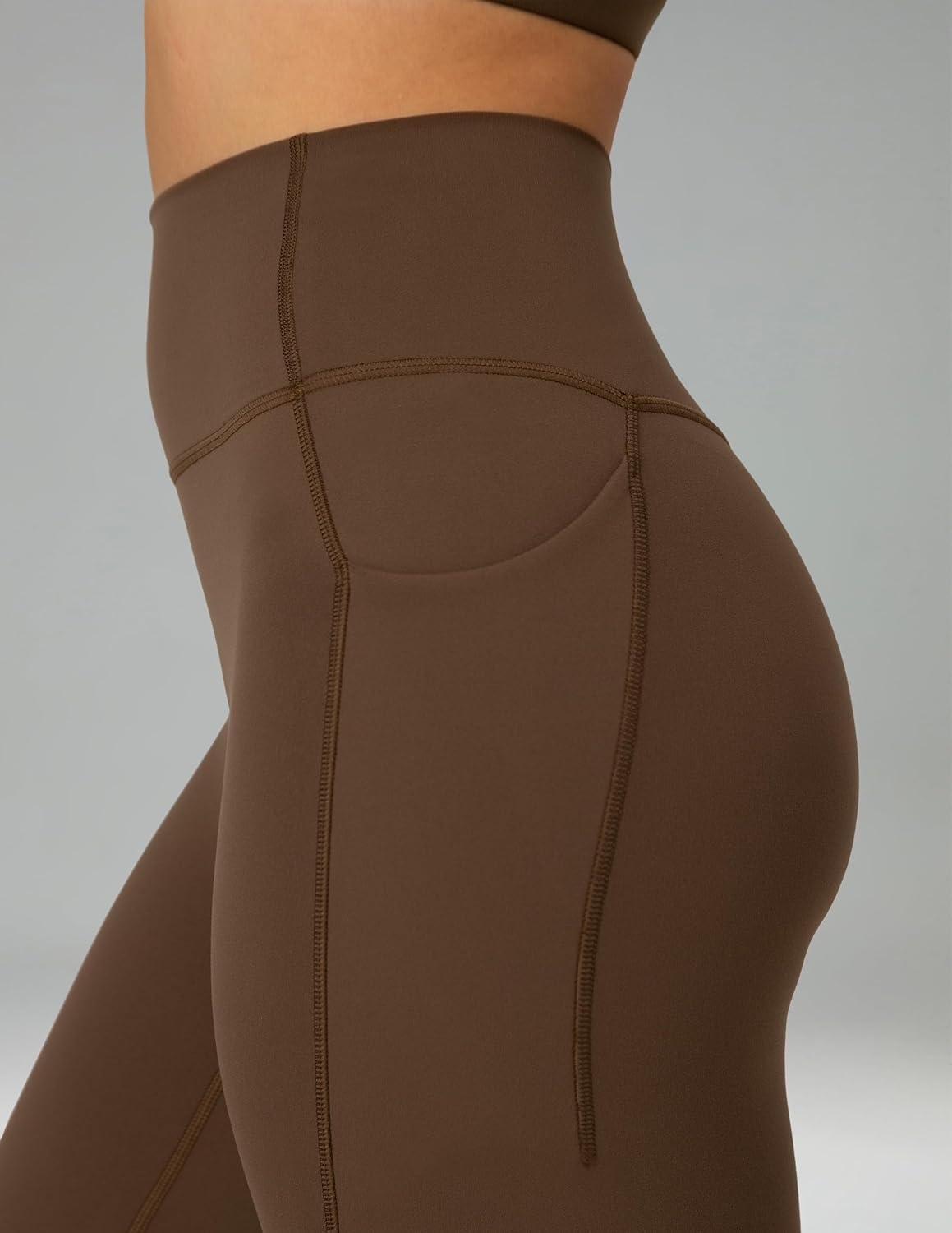 image:imageColorfulkoala Dreamlux No Front Seam Capri Leggings with Pockets for Women High Waisted 21 Buttery Soft Yoga PantsCocoa