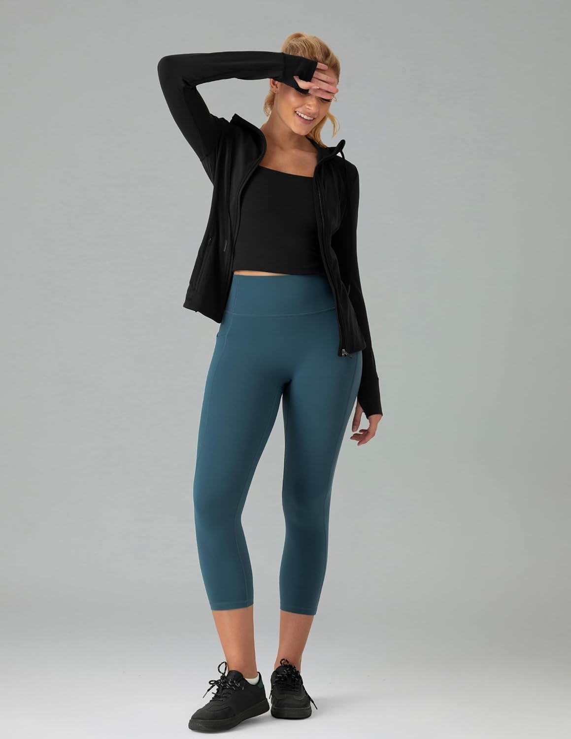image:imageColorfulkoala Dreamlux No Front Seam Capri Leggings with Pockets for Women High Waisted 21 Buttery Soft Yoga PantsDark Jasper
