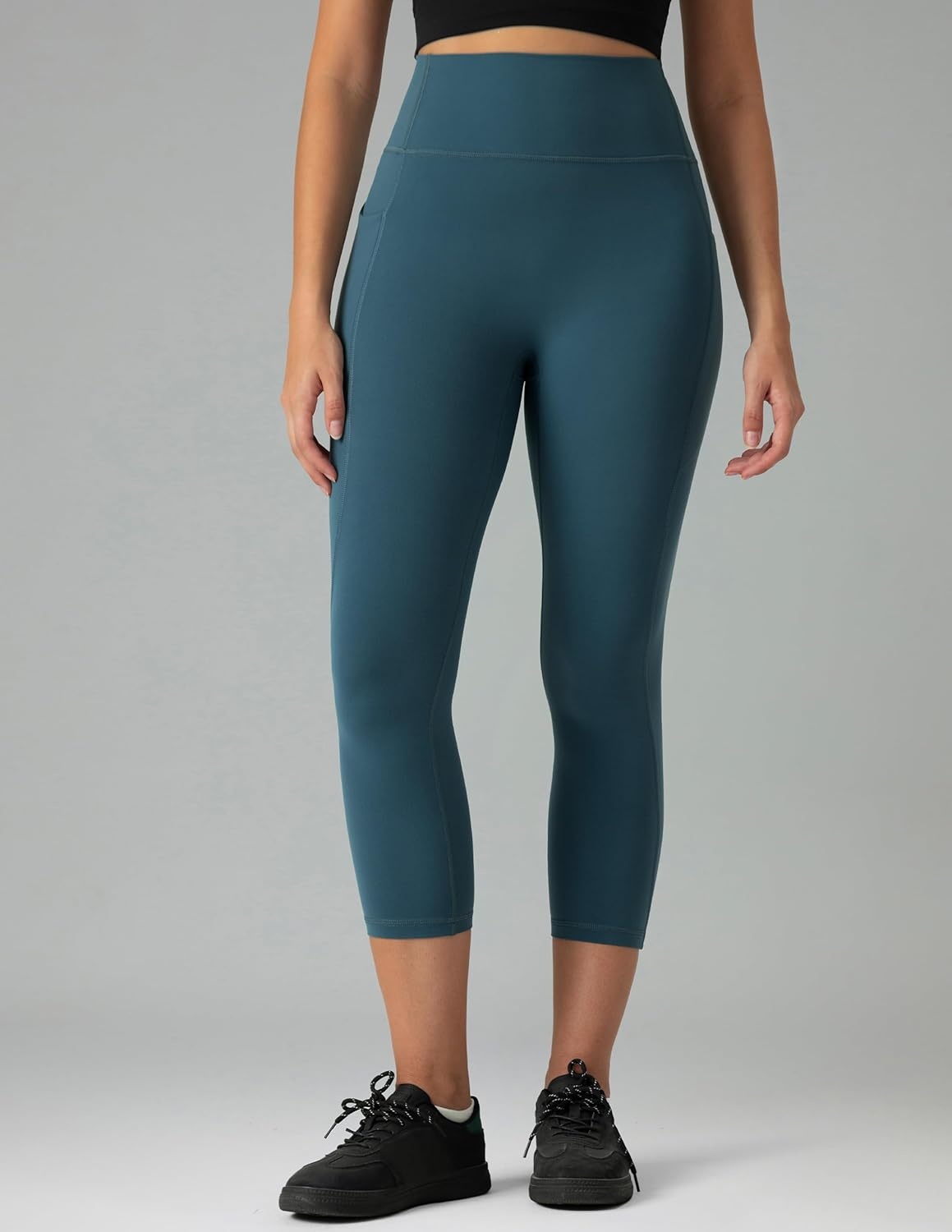 image:imageColorfulkoala Dreamlux No Front Seam Capri Leggings with Pockets for Women High Waisted 21 Buttery Soft Yoga PantsDark Jasper