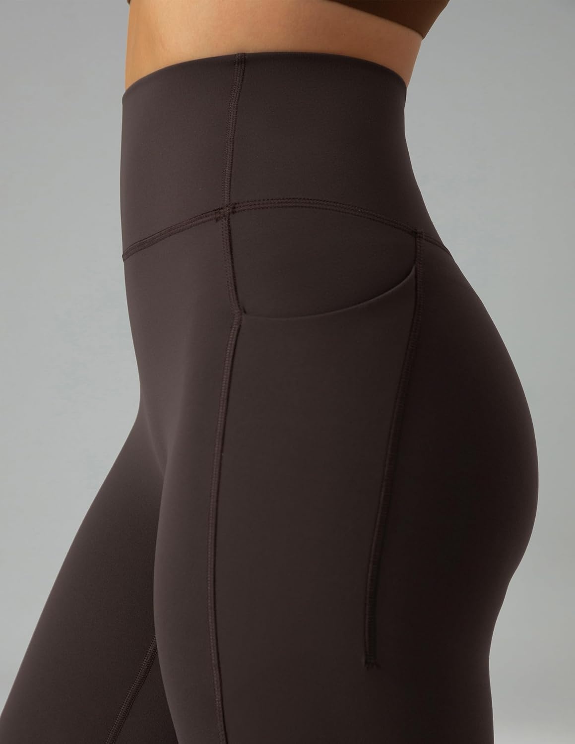 image:imageColorfulkoala Dreamlux No Front Seam Capri Leggings with Pockets for Women High Waisted 21 Buttery Soft Yoga PantsEspresso