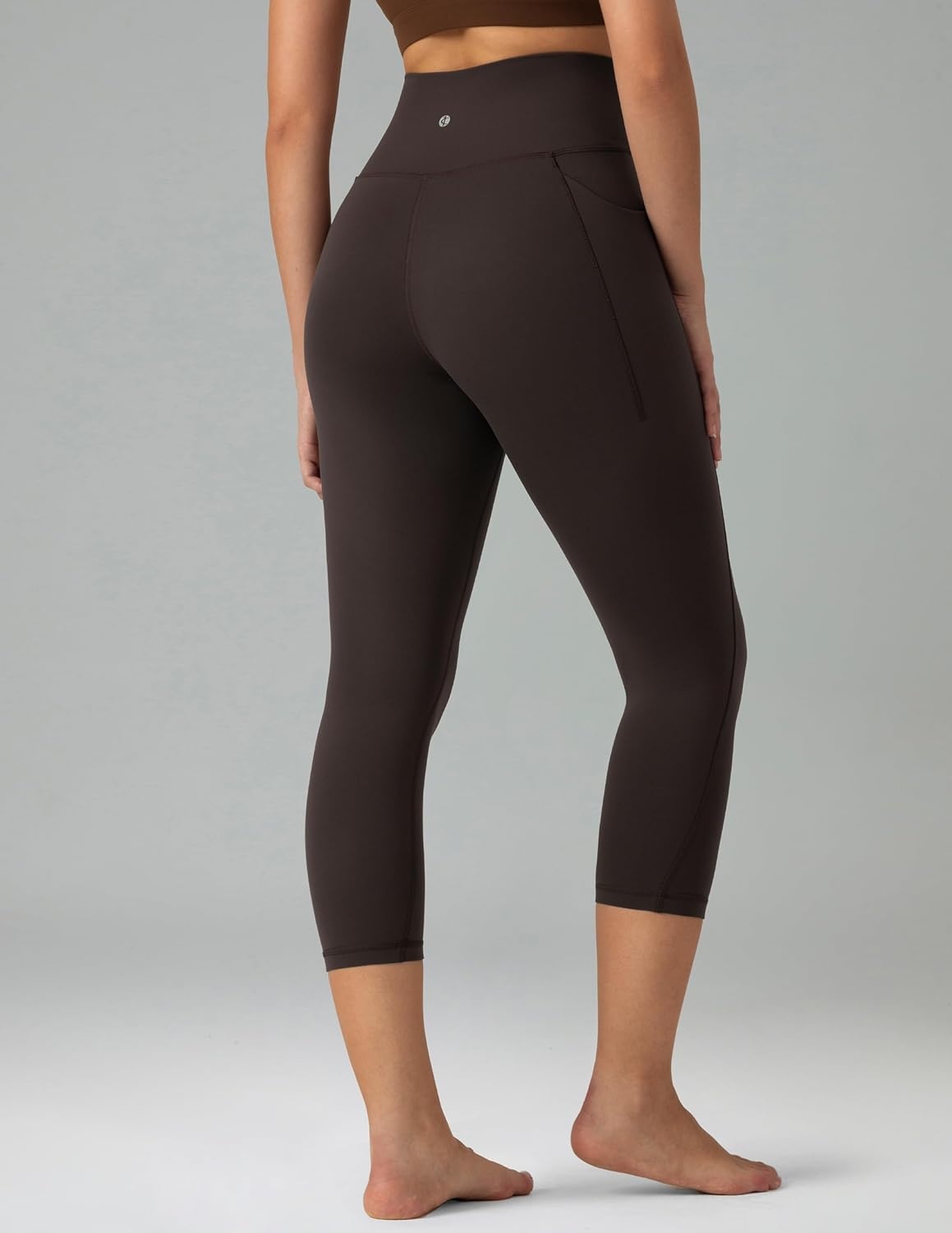 image:imageColorfulkoala Dreamlux No Front Seam Capri Leggings with Pockets for Women High Waisted 21 Buttery Soft Yoga PantsEspresso