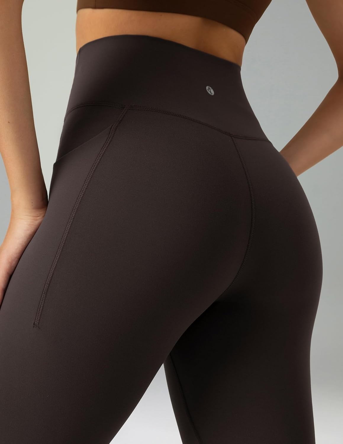 image:imageColorfulkoala Dreamlux No Front Seam Capri Leggings with Pockets for Women High Waisted 21 Buttery Soft Yoga PantsEspresso