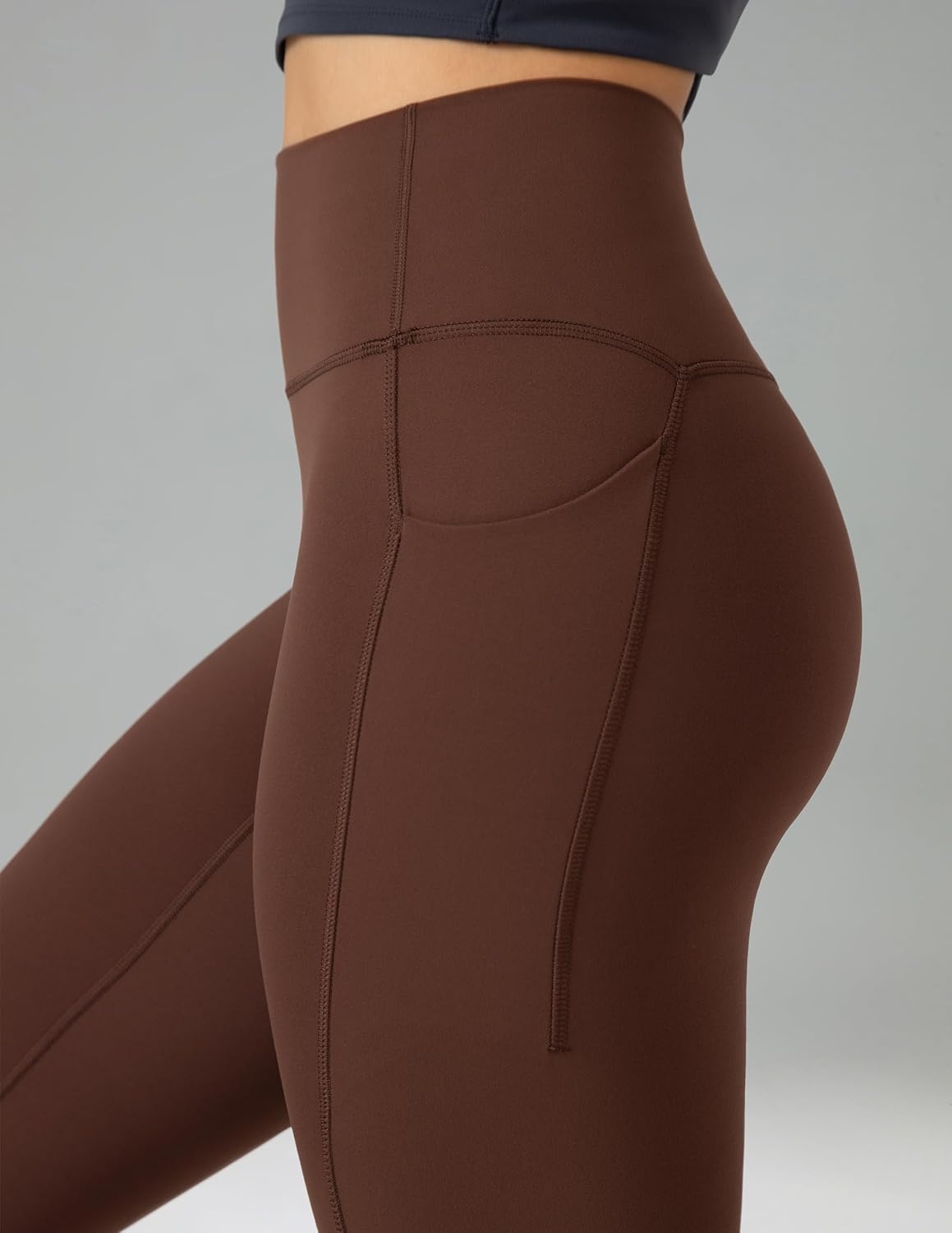 image:imageColorfulkoala Dreamlux No Front Seam Capri Leggings with Pockets for Women High Waisted 21 Buttery Soft Yoga PantsRoasted Chestnut