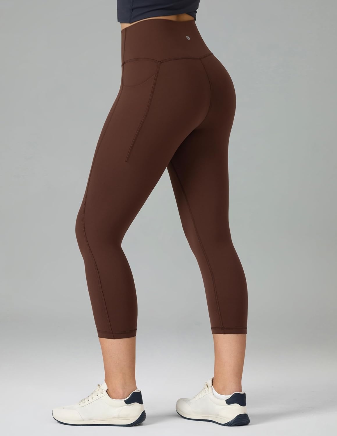 image:imageColorfulkoala Dreamlux No Front Seam Capri Leggings with Pockets for Women High Waisted 21 Buttery Soft Yoga PantsRoasted Chestnut