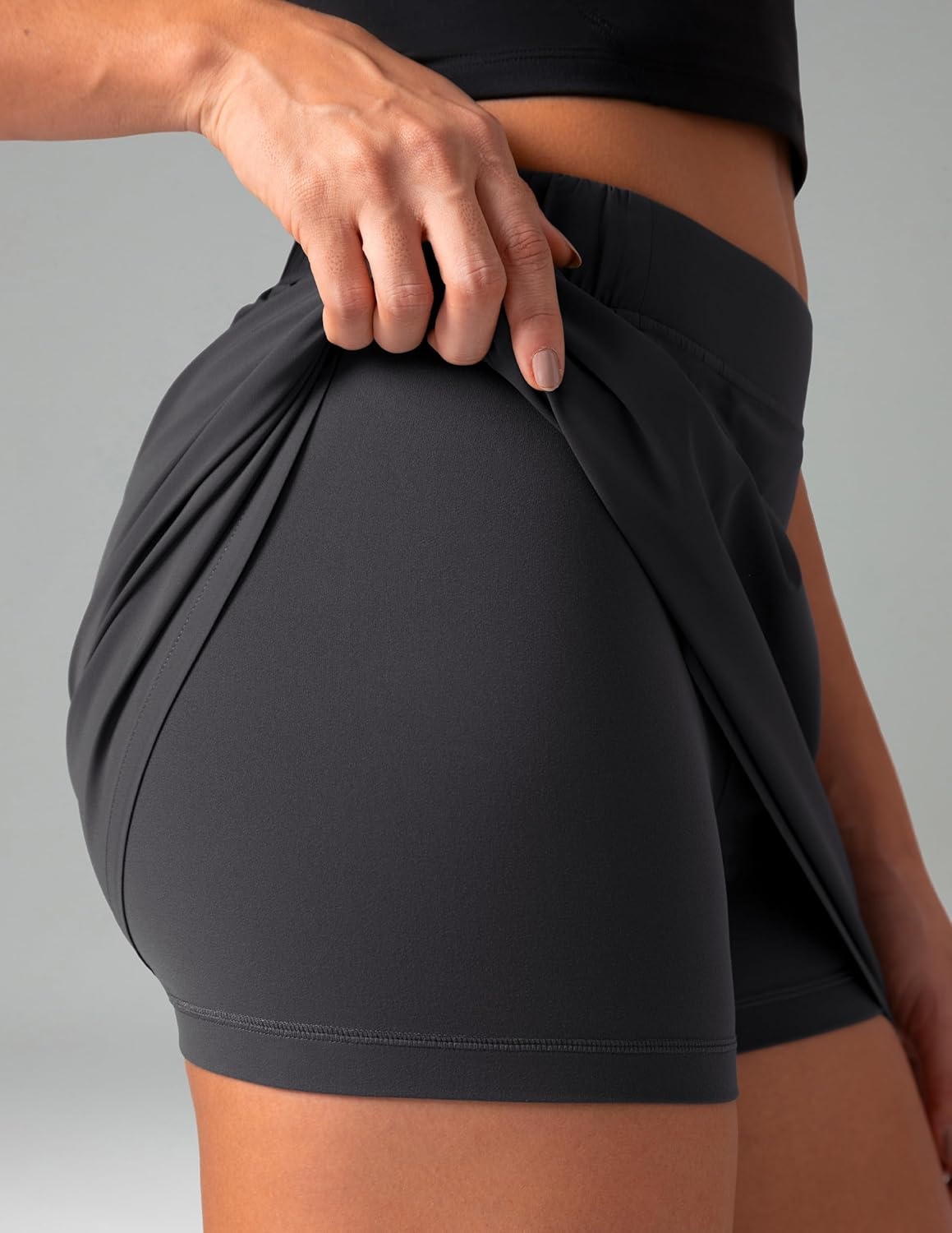 image:imageColorfulkoala Skirts for Women High Waisted A Line Tennis Golf Athletic Casual Mini Skorts with Pockets and Builtin ShortsDark Carbon