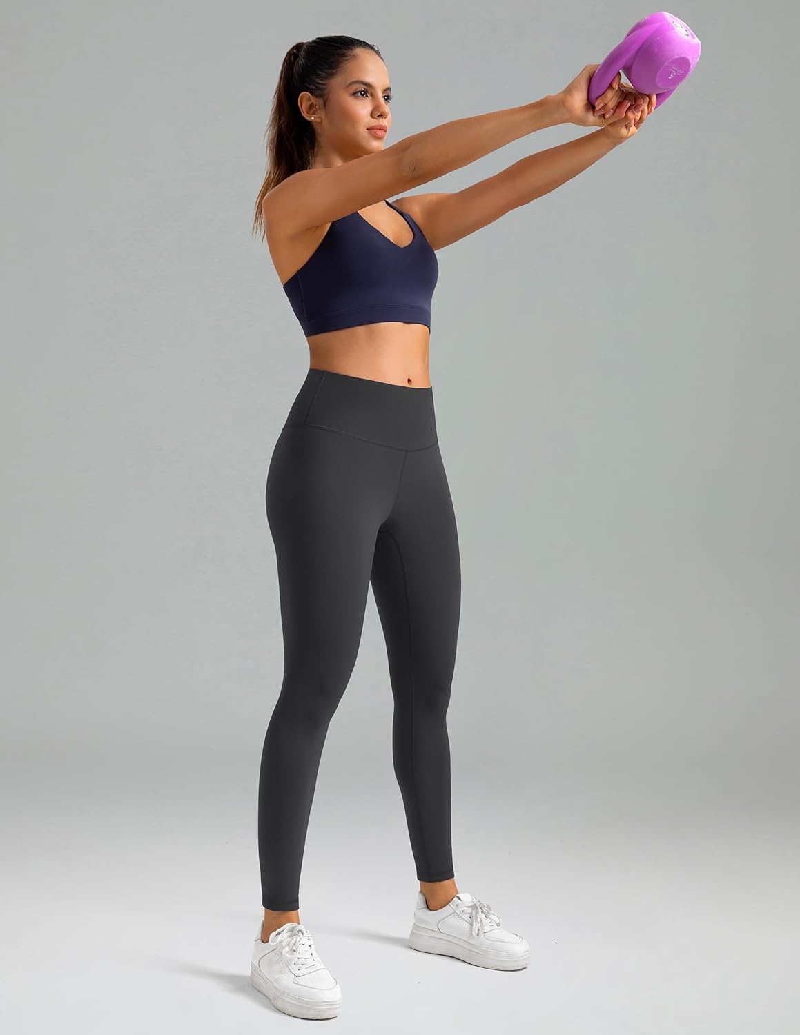 image:imageColorfulkoala Womens Dreamlux High Waisted Workout Leggings 25 28 Inseam Yoga PantsDark Carbon